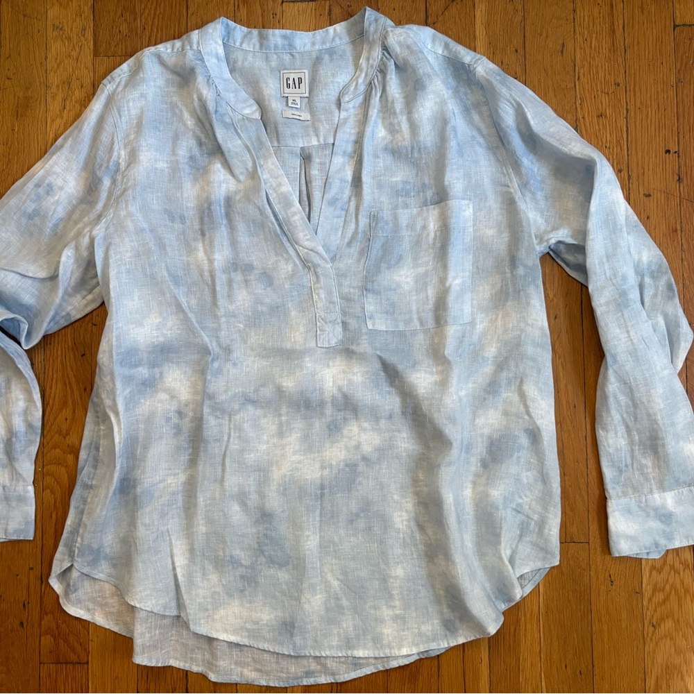 GAP Sky Blue Women's Linen Blouse